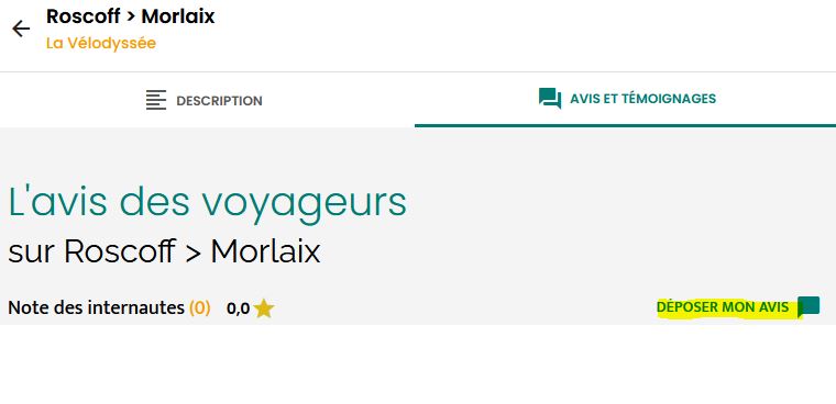 deposer un avis sur une étape de la velodyssee