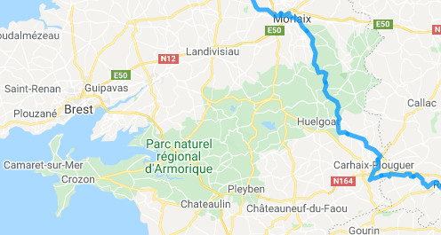 carte parc naturel regional armorique