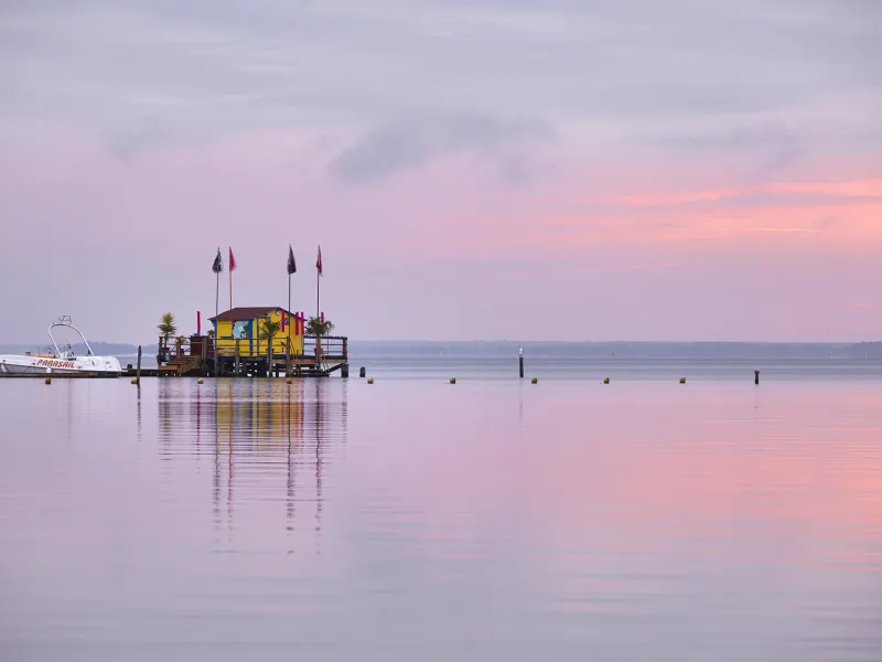 Couché de soleil sur le Lac Nord - Biscarosse