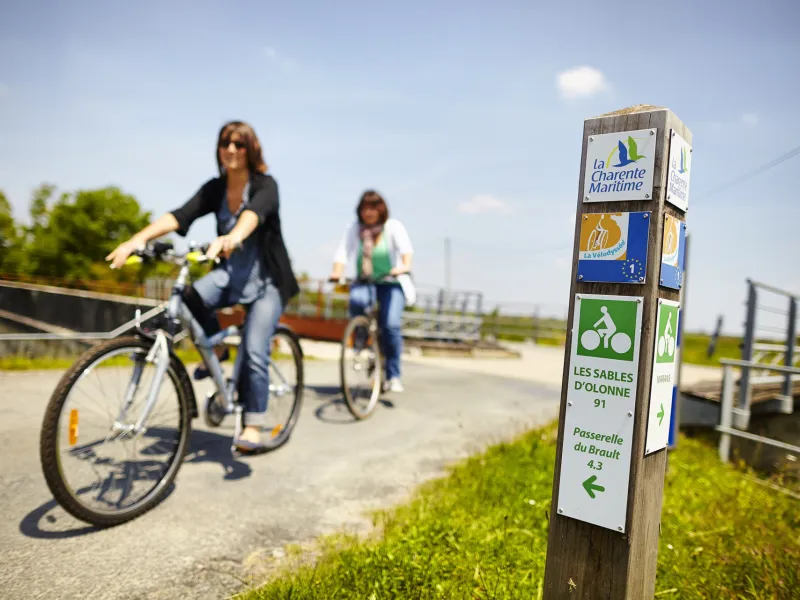 Panneau Vélodyssée à La Rochelle