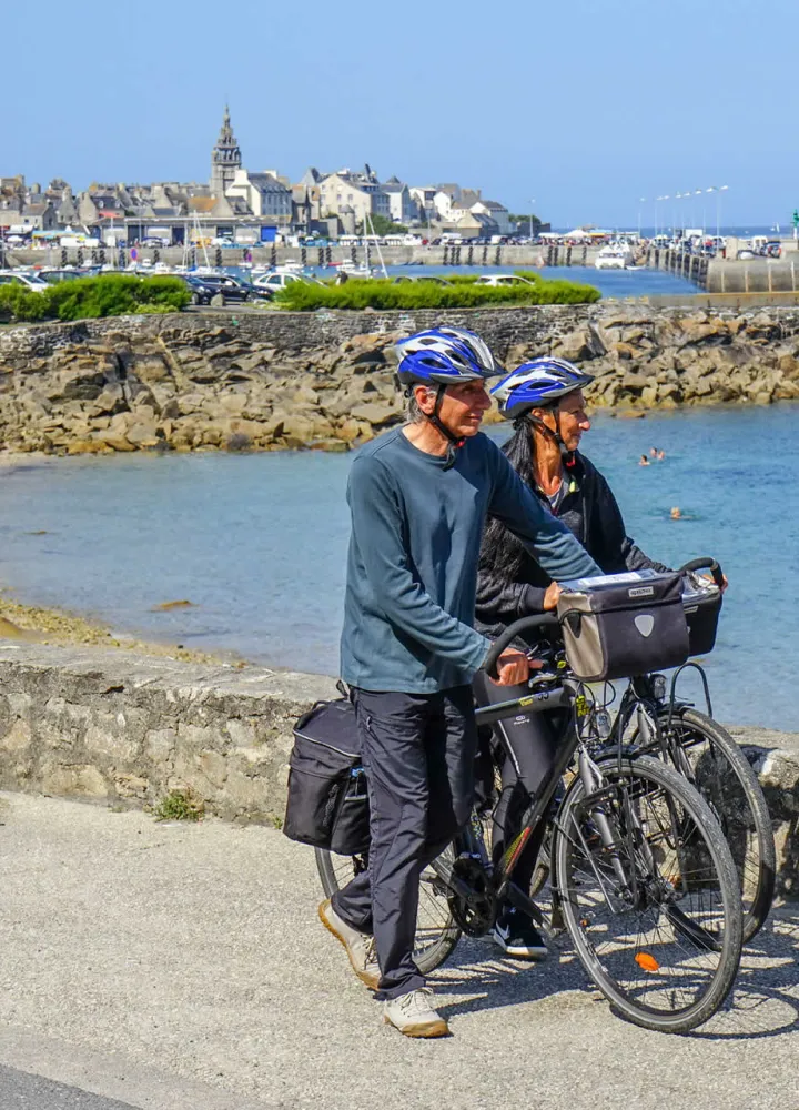 Vue sur le port et la ville de Roscoff
