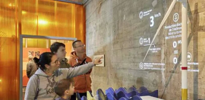 Famille dans espace immersif