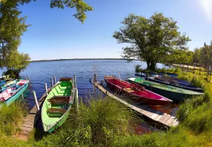 Barques sur les lacs de landes - Léon